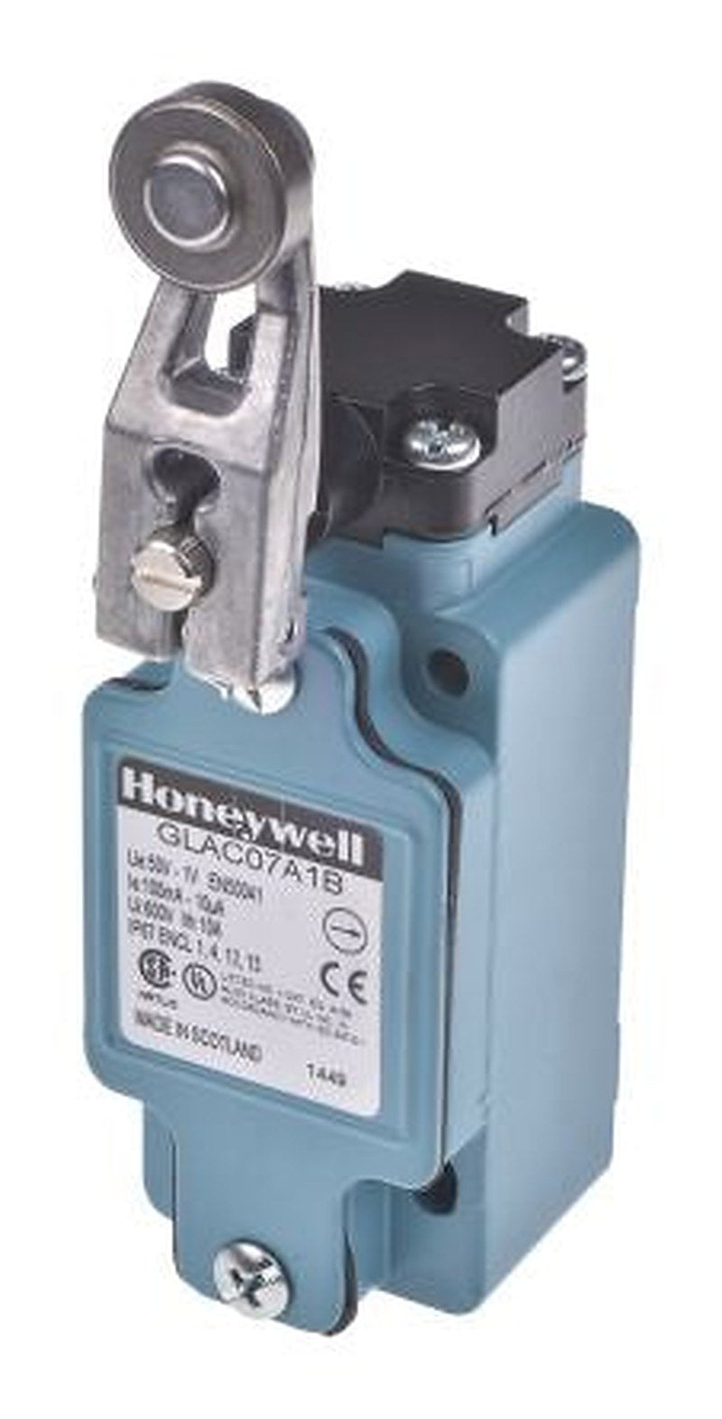 Honeywell GLA Series Roller Lever Limit Switch, 1 NO/1 NC, IP67, Die Cast Zinc Housing, 600V ac