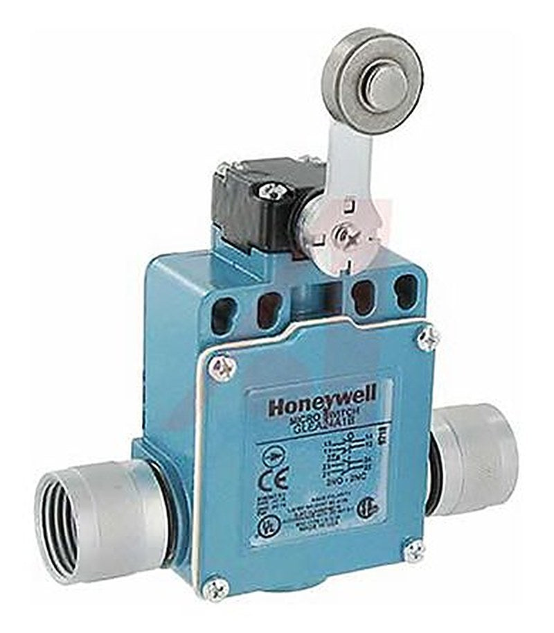 Honeywell GLE Series Roller Lever Limit Switch, DPDT, IP66, Die Cast Zinc Housing, 300V ac, 10A