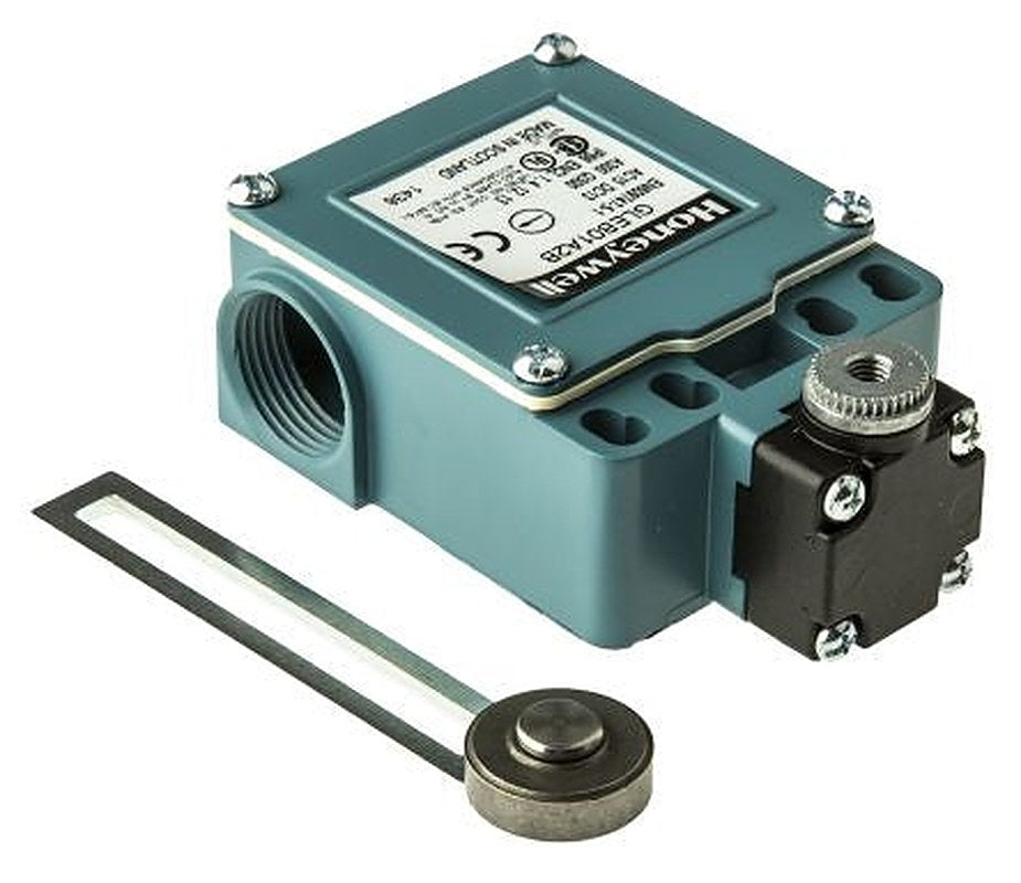Honeywell GLE Series Adjustable Roller Lever Limit Switch, 1 NC/1 NO, IP67, Die Cast Zinc Housing, 240V ac, 6A
