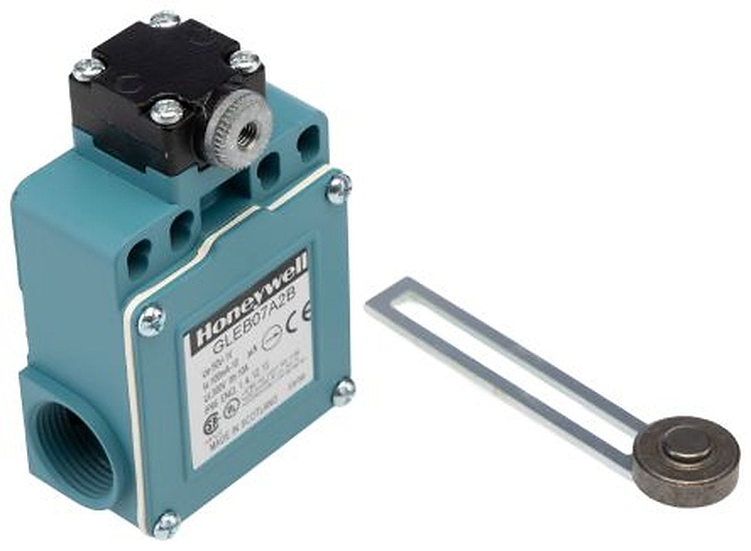 Honeywell GLE Series Adjustable Roller Lever Limit Switch, 1 NO/1 NC, IP67, Die Cast Zinc Epoxy Coated Housing, 50V