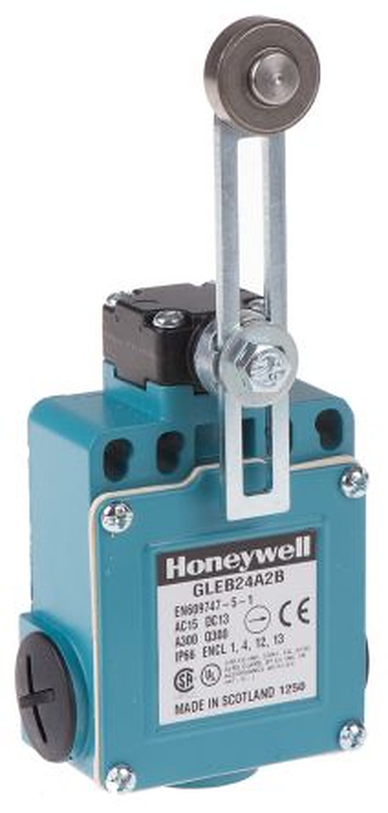 Honeywell GLE Series Adjustable Roller Lever Limit Switch, 2 NO/2 NC, IP67, Die Cast Zinc Housing, 240V ac, 6A