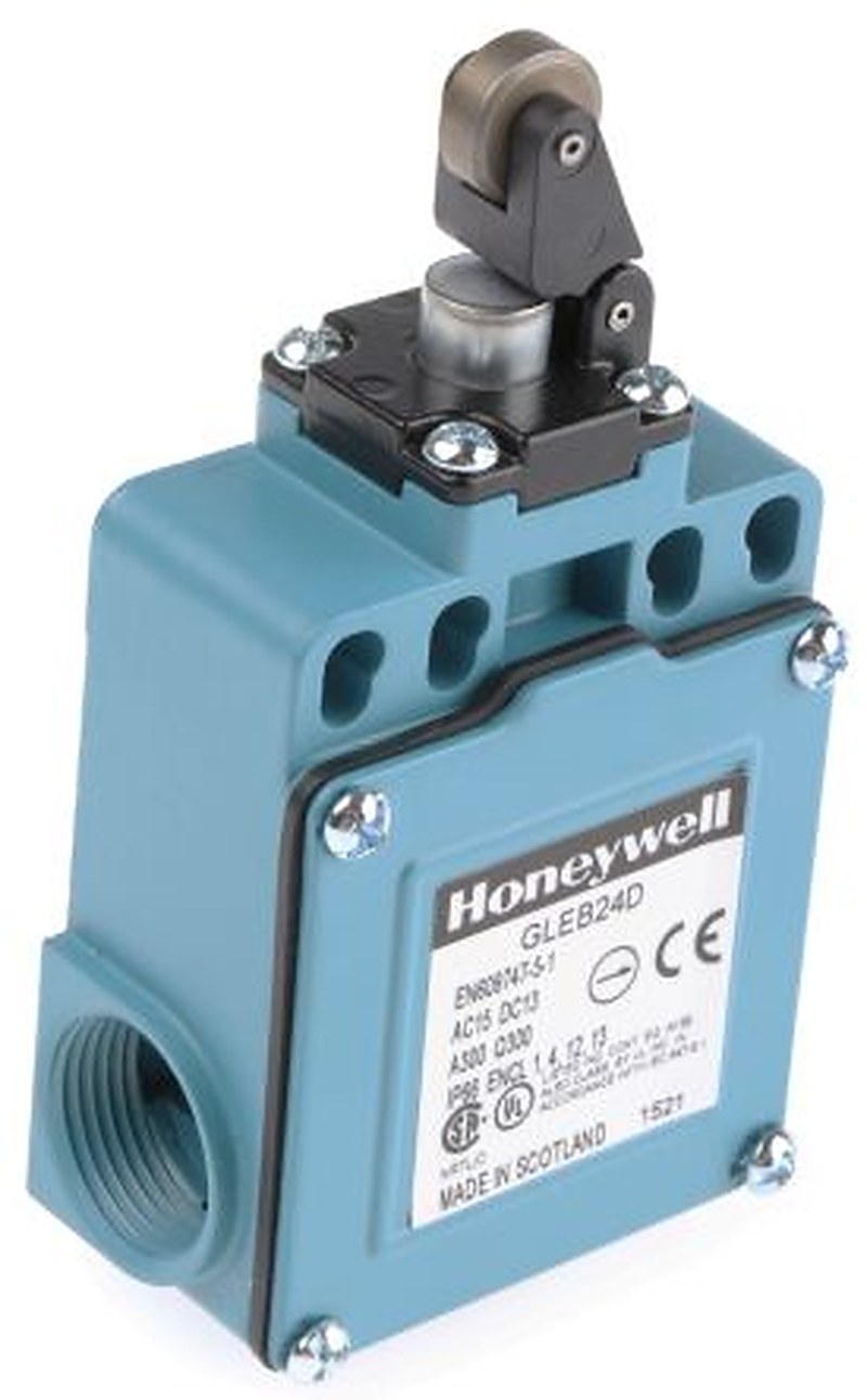 Honeywell GLE Series Roller Lever Limit Switch, 2 NO/2 NC, IP66, Die Cast Zinc Epoxy Coated Housing, 240V ac, 6A