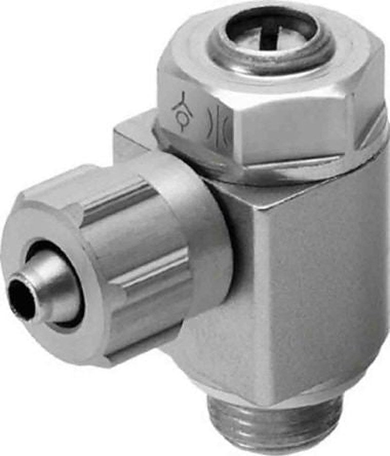 Festo GRLA-1/4-PK-4-B Series Pressure Relief Valve, Threaded Male Thread G 1/4 in Barbed Connector G 4mm Diameter