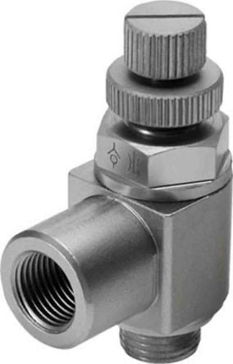 Festo GRLA-1/8-RS-B Series Flow Control Valve Pressure Relief Valve, 151169, Threaded 1/8 in G Threaded G 1/8 in G