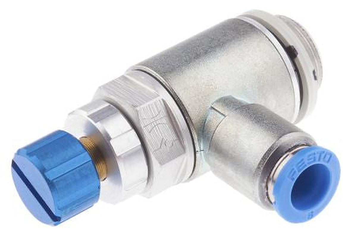 Festo GRLA Series Flow Controller Exhaust Valve, 534342, Inlet Female, Outlet Male