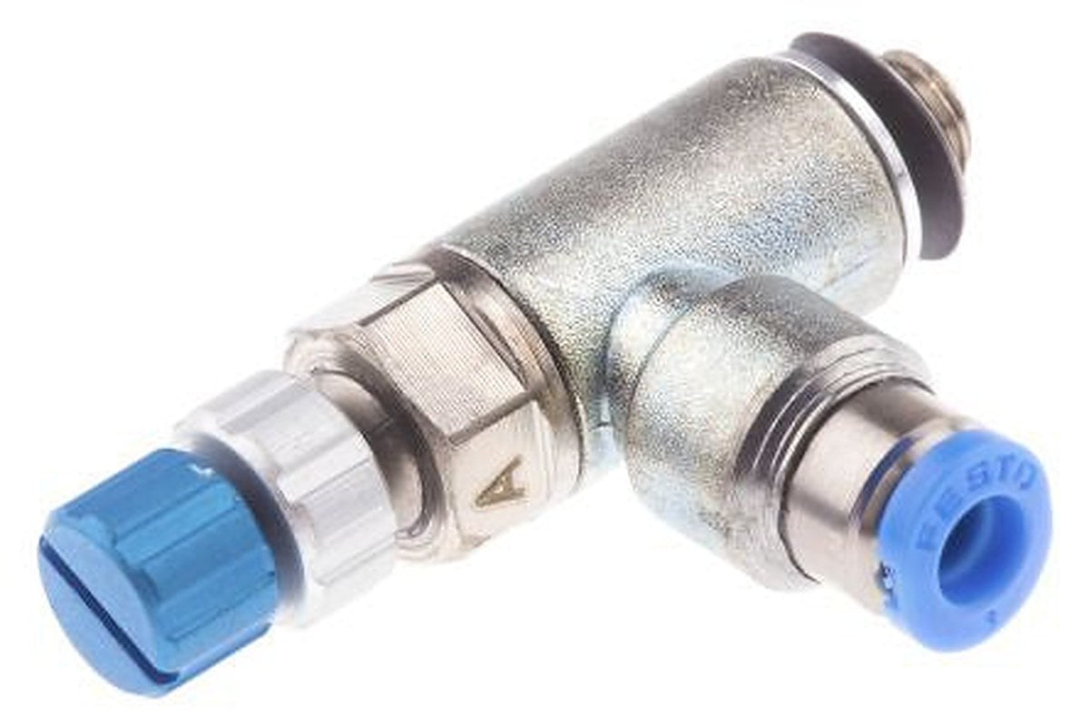 Festo GRLA Series Flow Controller Exhaust Valve, 197576, Inlet Female, Male, Outlet Male, Female