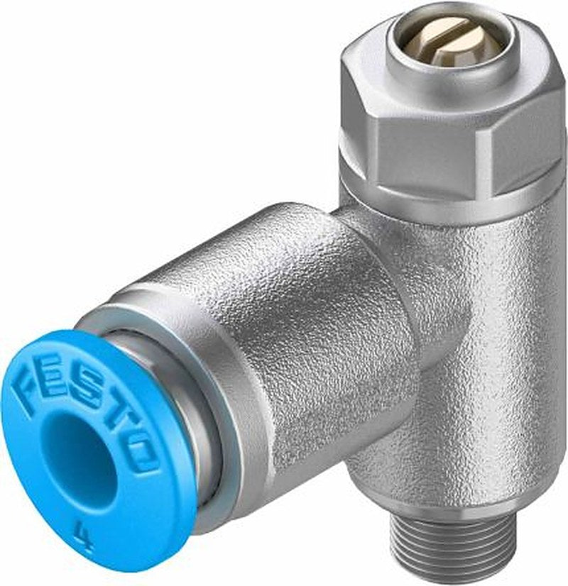 Festo GRLA Series Flow Controller Exhaust Valve, 193138, Inlet Male, Female, Outlet Female, Male