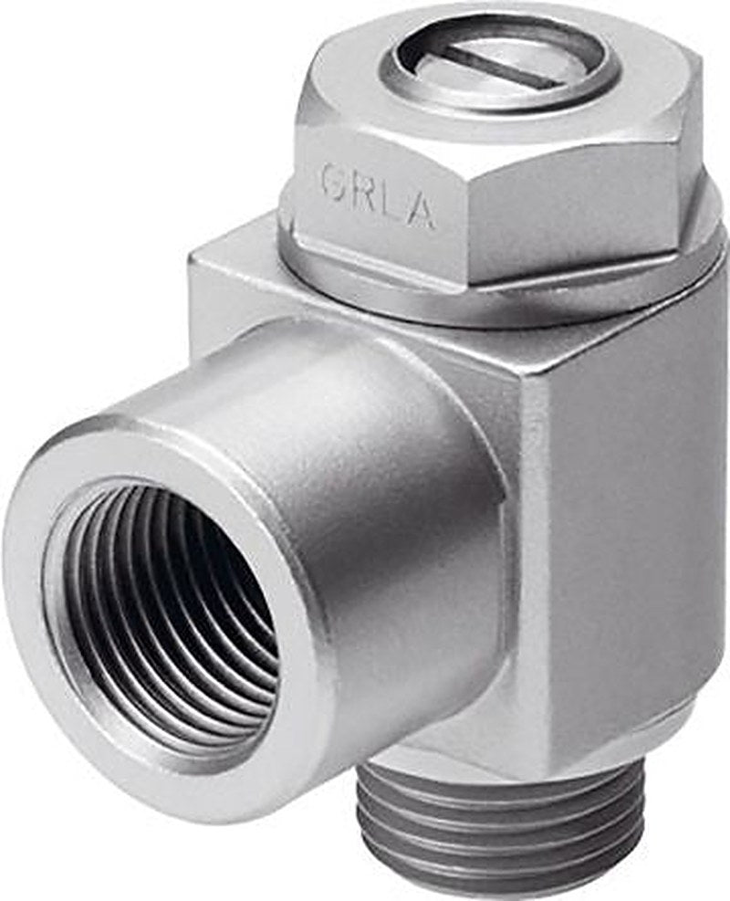 Festo GRLZ-1/4-PK-6-B Series Flow Controller, 151195, Inlet Male, Male 1/4 in G, Outlet Female Barbed Connector 6 mm