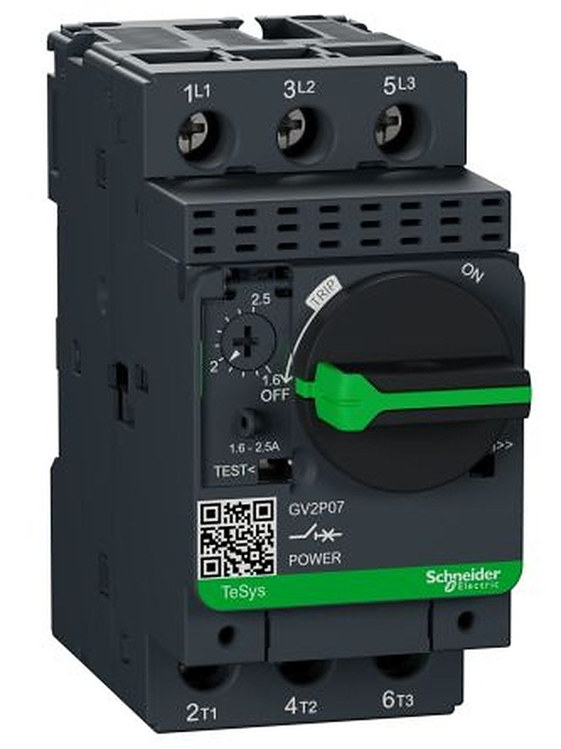 Schneider Electric 1.6A, 2.5 A TeSyS GV Motor Protection Circuit Breaker, 690V, 60 °C, -20 °C