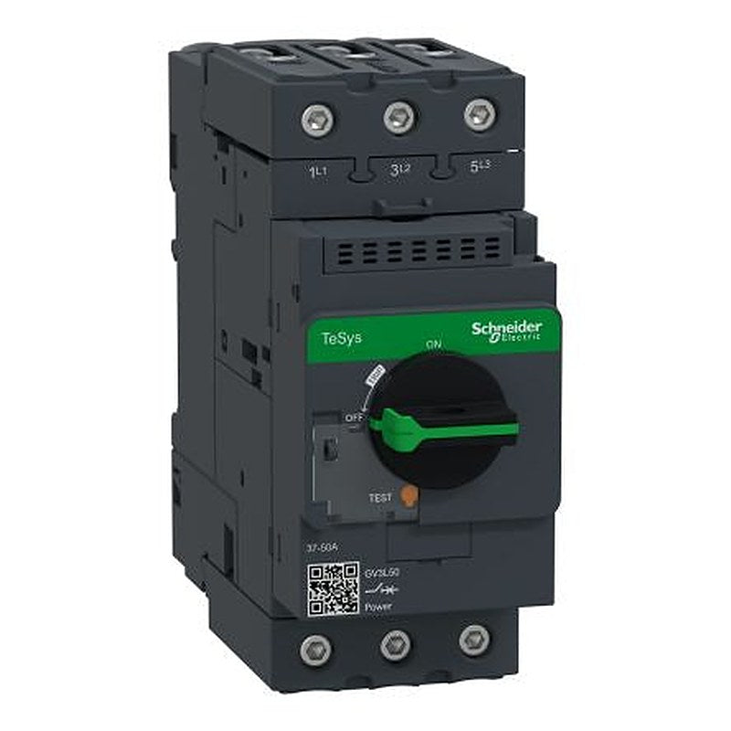 Schneider Electric TeSys TeSyS GV Thermal Circuit Breaker - 3-Pole, Direct, 50A Current Rating, 100 kA, 690V ac