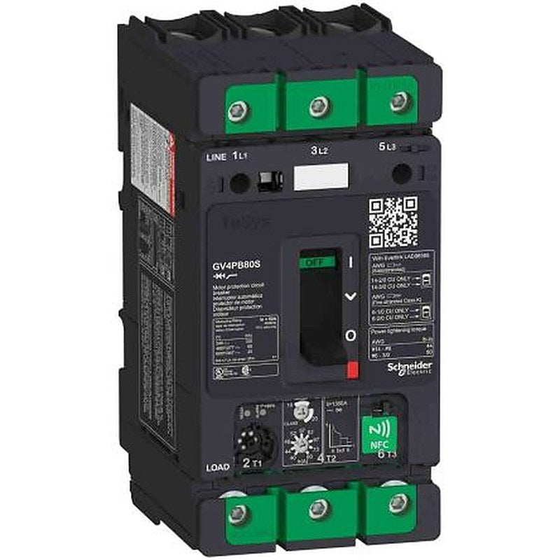 Schneider Electric TeSys GV4PB Thermal Circuit Breaker - 3-Pole, DIN Rail, 80A Current Rating, 120 kA, 690V ac