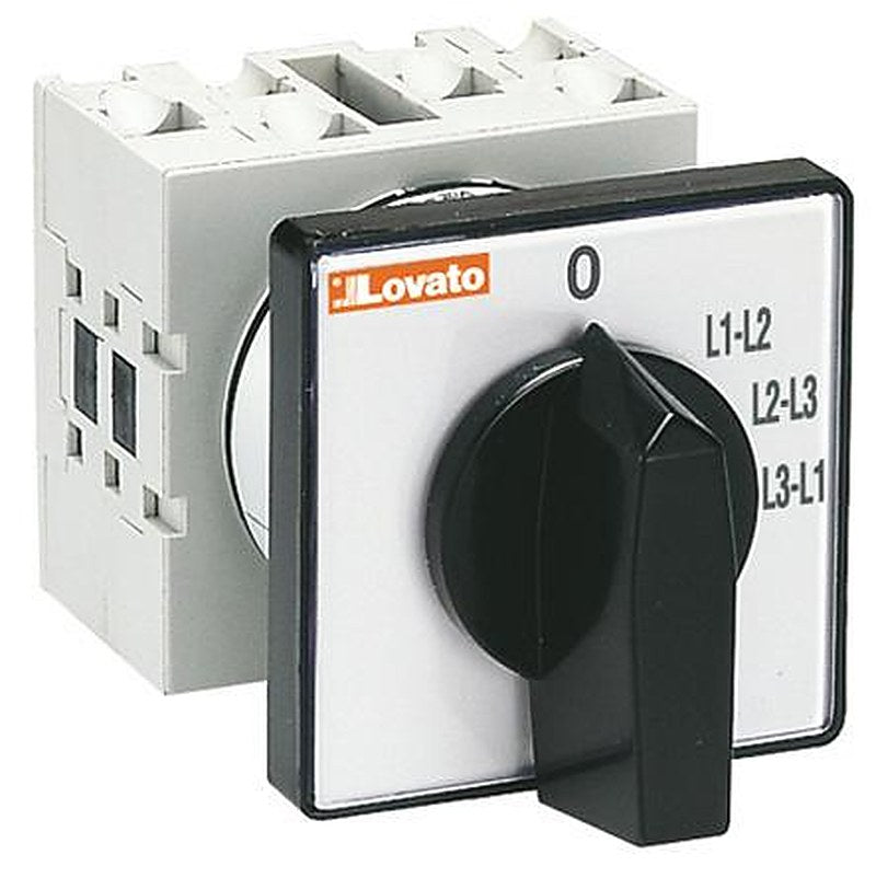 Lovato 4 Position 90° Ammeter Cam Switch, 16A, Knob Actuator