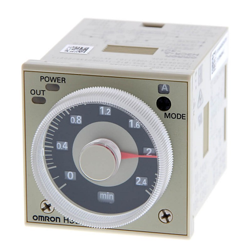 Omron H3CR Series Panel Timer Relay, 125 V 100V ac, 240 V ac, 0.1 to 600 h, Multifunction-Function, DPDT Switch
