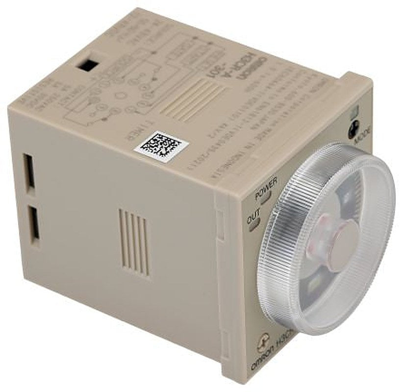 Omron H3CR Series DIN Rail Timer Relay, 2-Contact, 100 to 125 V dc 24V ac, 48 V ac, 0.1 s to 600 h,