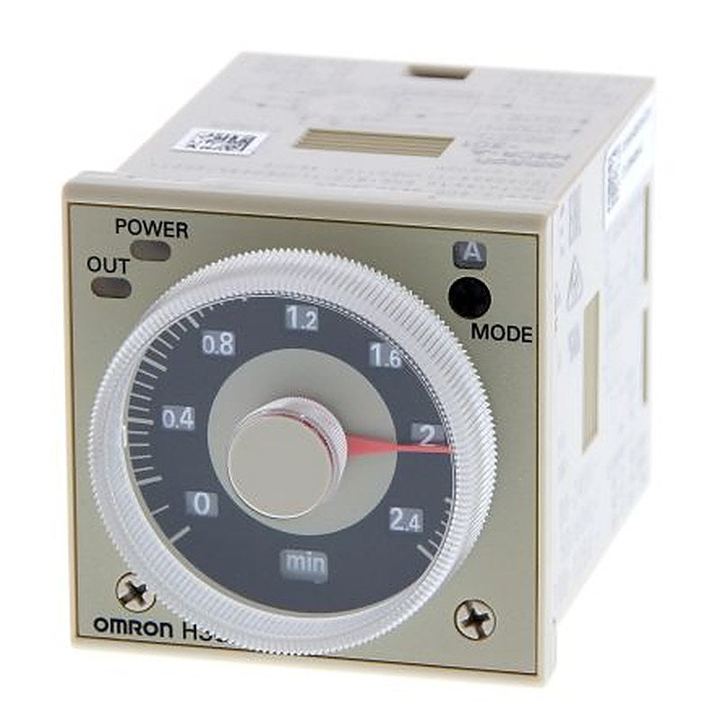 Omron H3CR Series Timer Relay, 2-Contact, 12 to 48 V ac/dc 12V ac, 48 V ac, 0.1 to 2160000 s, DPDT Switch Configuration