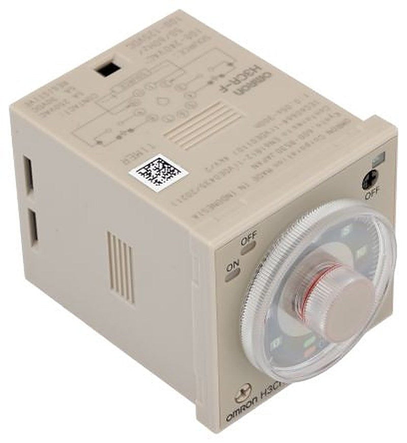 Omron H3CR Series DIN Rail Timer Relay, 2-Contact, 125 V dc 100V ac, 240 V ac, 0.05 s to 300 h, 1-Function, DPDT Switch