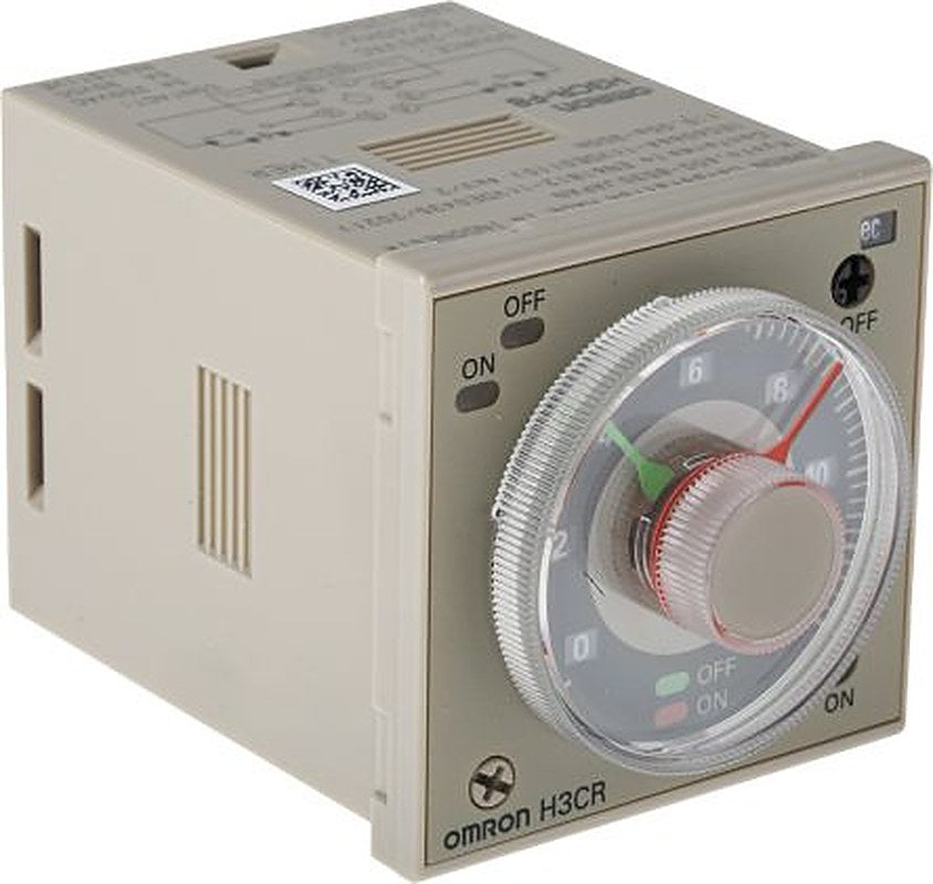 Omron H3CR Series DIN Rail Timer Relay, 2-Contact 100V ac, 240 V ac, 0.05 s to 300 h, 1-Function, DPST Switch