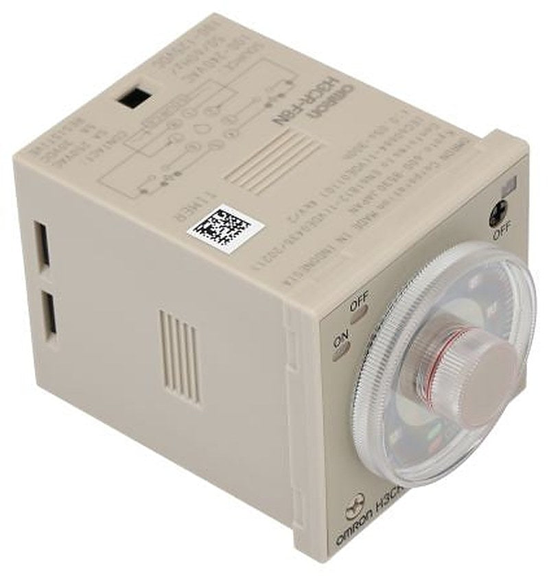 Omron H3CR Series DIN Rail Timer Relay, 2-Contact, 100 to 48 V dc 100V ac, 240 V ac, 0.05 s to 30 h,