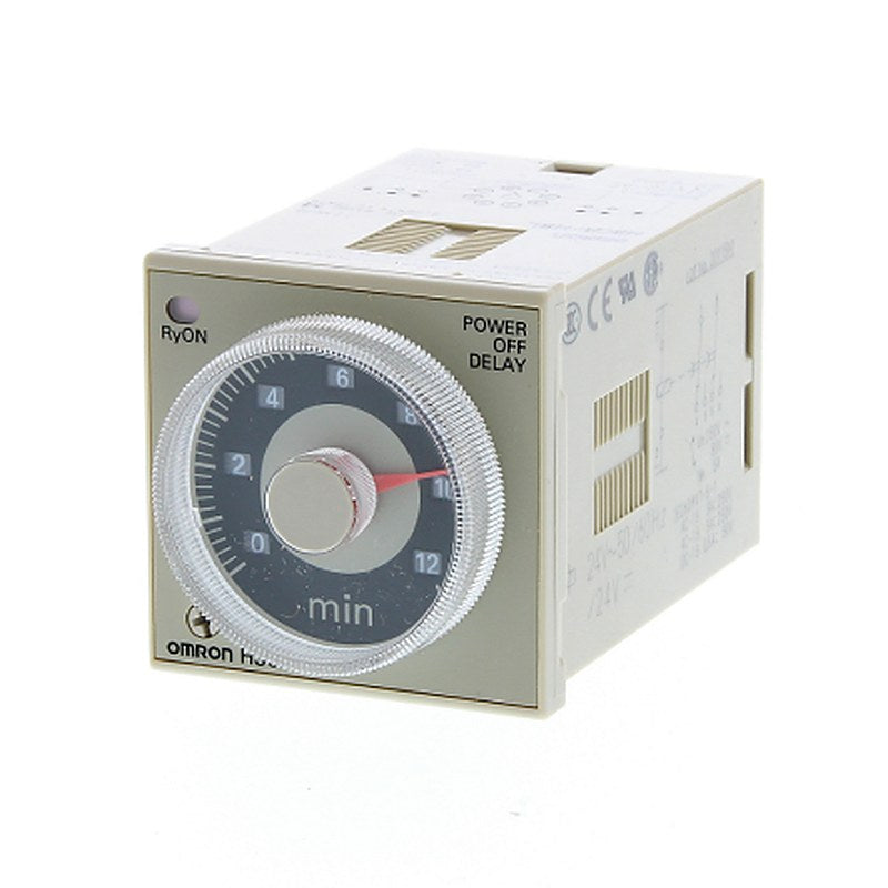 Omron H3CR Series DIN Rail Timer Relay, 2-Contact, 100 to 125 V dc 100V ac, 120 V ac, 0.05 to 12 s,