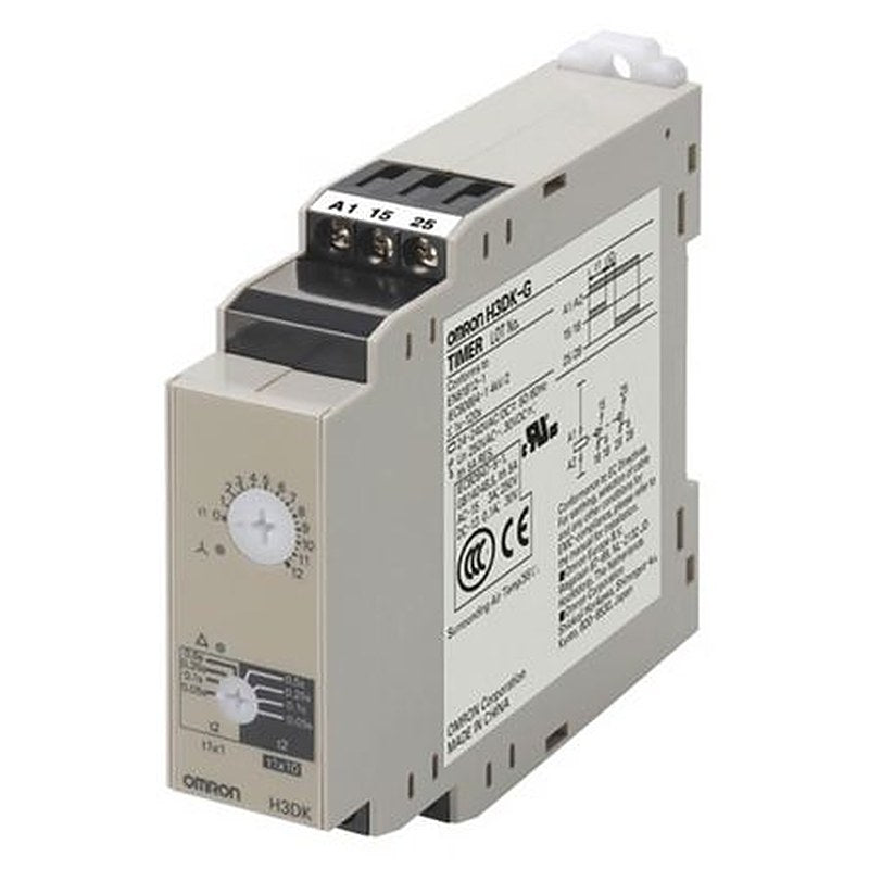 Omron DIN Rail Timer Relay, 2-Contact, 24 to 240 V ac/dc 24V ac, 240 V ac, 1 to 120 s, 1-Function, DPDT Switch