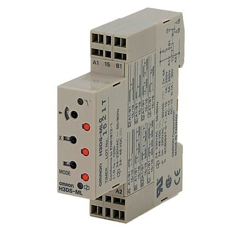 Omron H3DS Series DIN Rail Timer Relay, 2-Contact, 24 to 48 V dc 230V ac, 24 V ac, 0.1 s to 120 h,