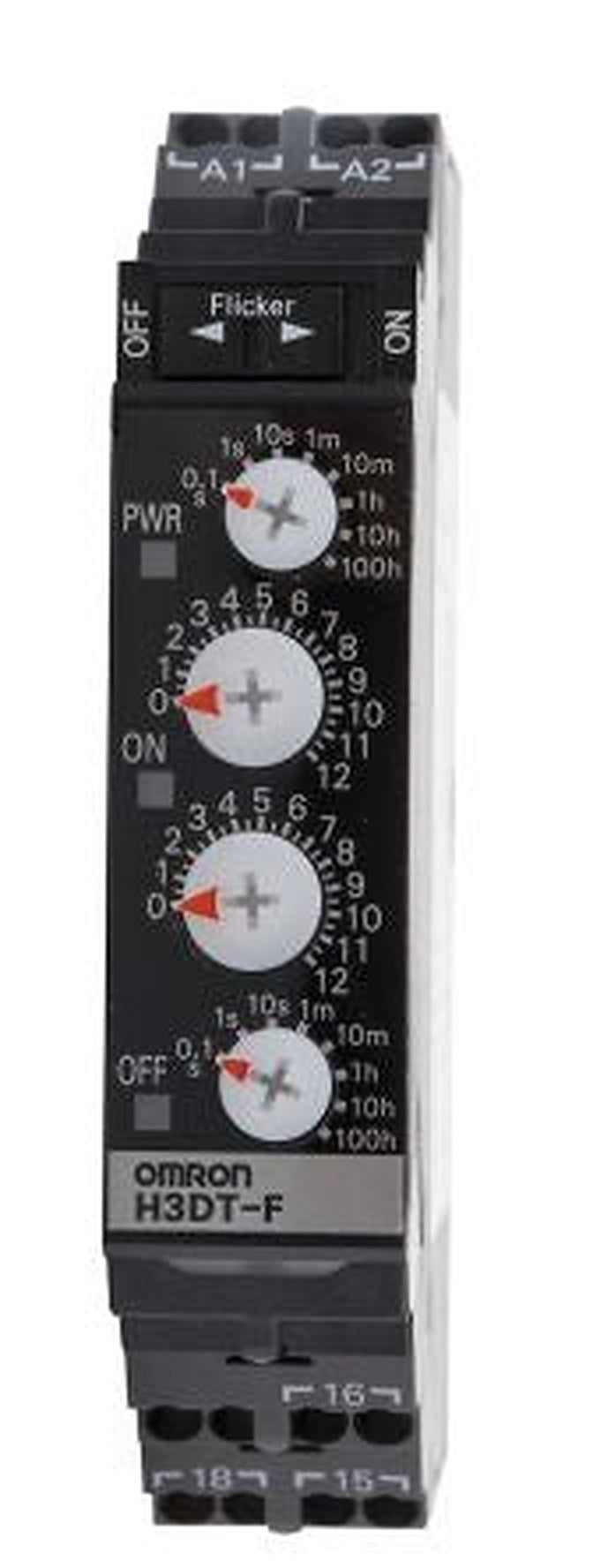 Omron H3DT Series DIN Rail Timer Relay, 2-Contact, 240 V dc 24V ac, 240 V ac, 0.1 s to 1200 h, 1-Function, SPDT Switch