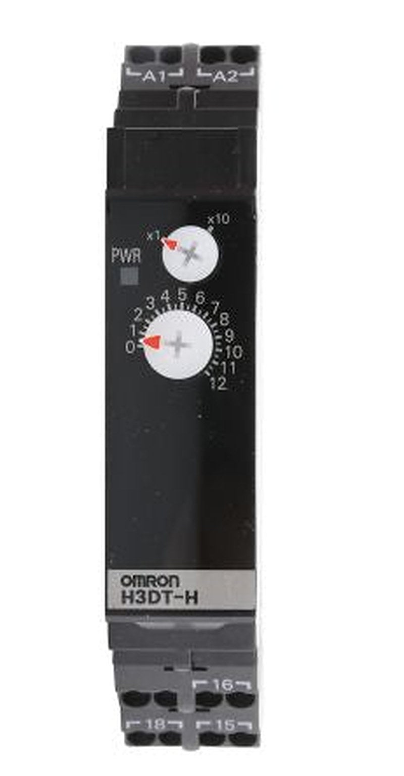 Omron H3DT Series DIN Rail Timer Relay, 2-Contact, 240 V dc 24 V, 48V ac, 1 to 120 s, 1-Function, SPDT Switch