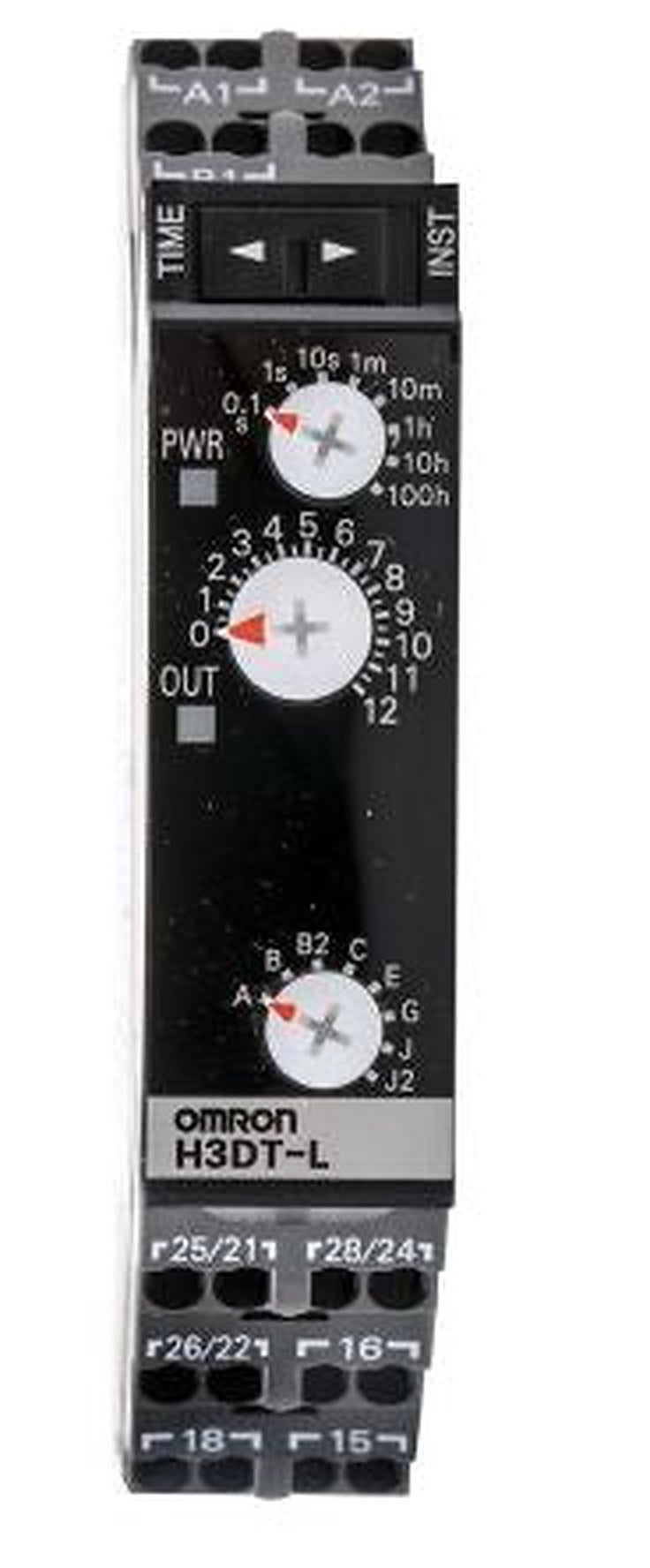 Omron H3DT Series DIN Rail Timer Relay, 4-Contact, 24 to 240 V 24V ac, 240 V ac, 0.1 s to 1200 h,