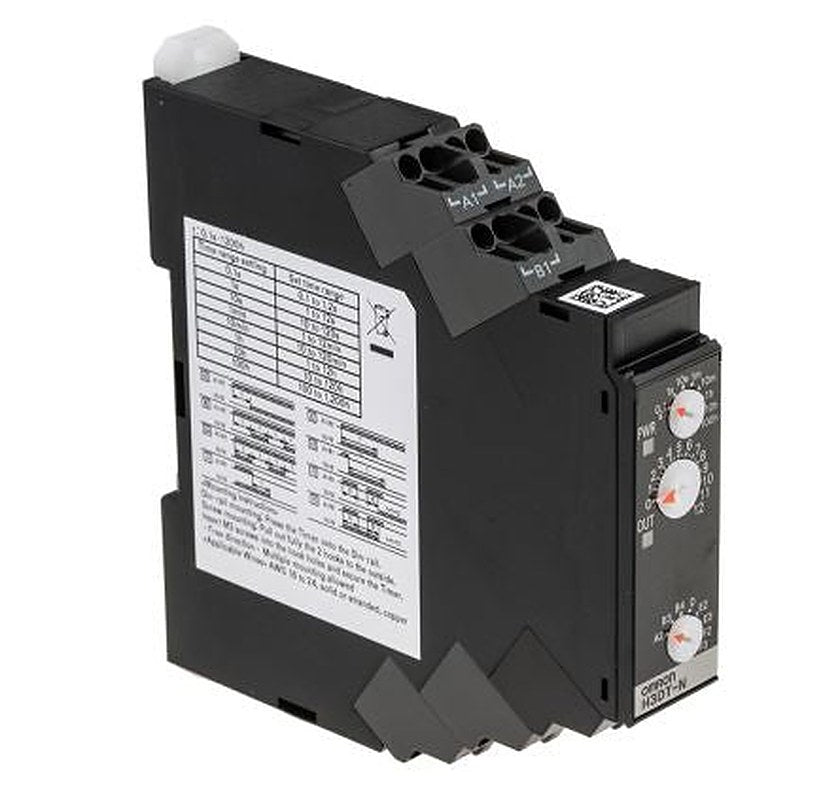 Omron H3DT Series DIN Rail Timer Relay, 2-Contact, 240 V dc 24V ac, 240 V ac, 0.1 s to 100 h, Multifunction-Function,