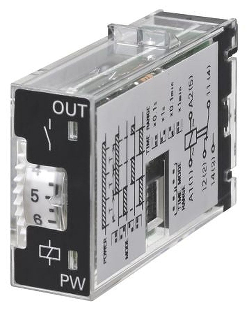 Omron H3RN Series Panel Timer Relay, 2-Contact, 12 to 24 V dc 24V ac, 0.1 s to 10 min, Multifunction-Function, SPDT