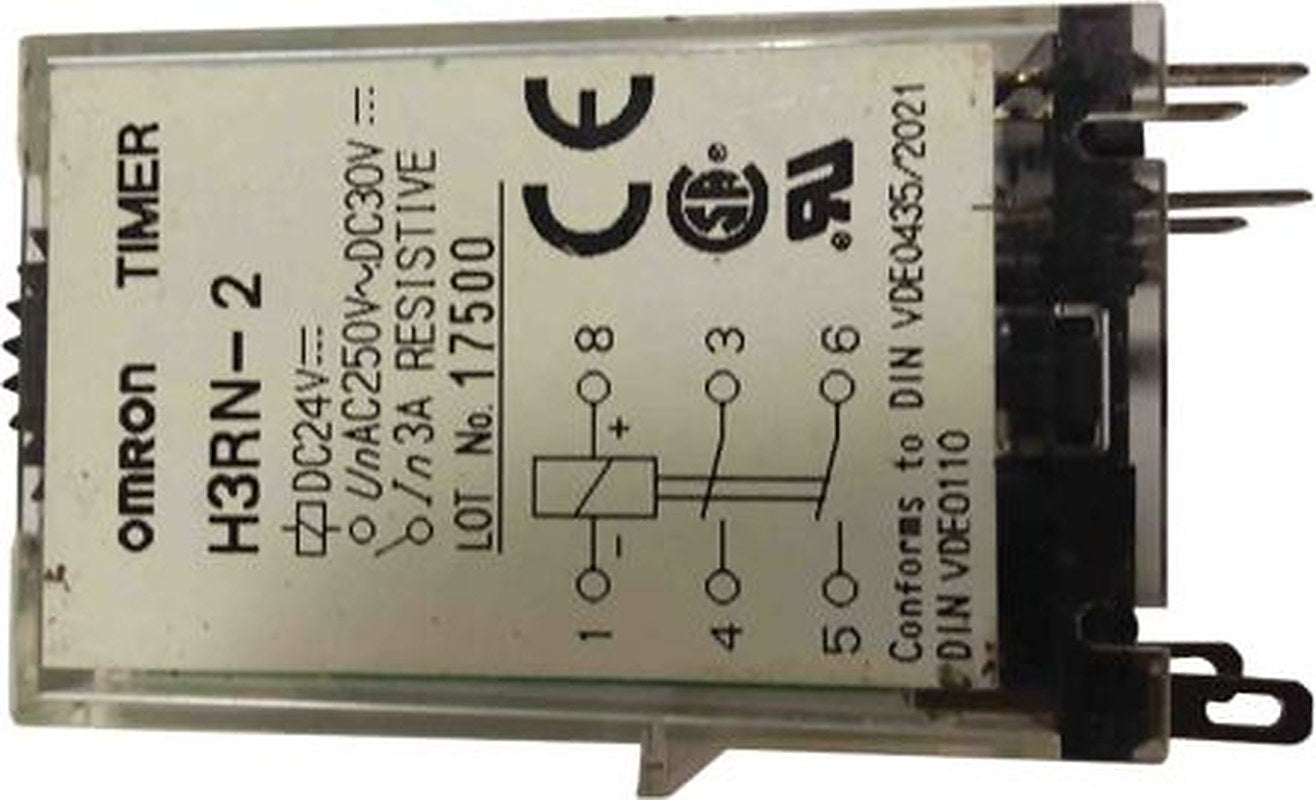 Omron H3RN Series Timer Relay, 2-Contact, 24 V dc 24V ac, 0.1 min to 10 h, Multifunction-Function, DPST Switch
