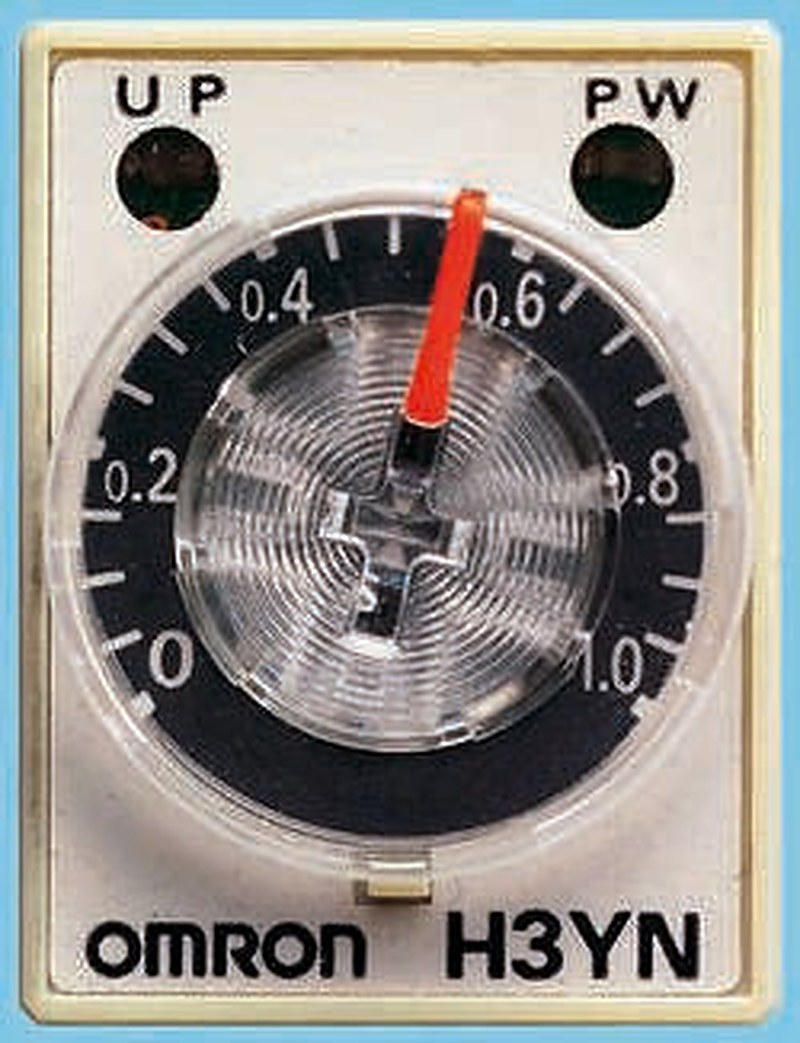 Omron H3Y Series DIN Rail Timer Relay, 2-Contact, 125 V dc 200V ac, 230 V ac, 0.2 to 5 s, 1-Function, DPDT Switch