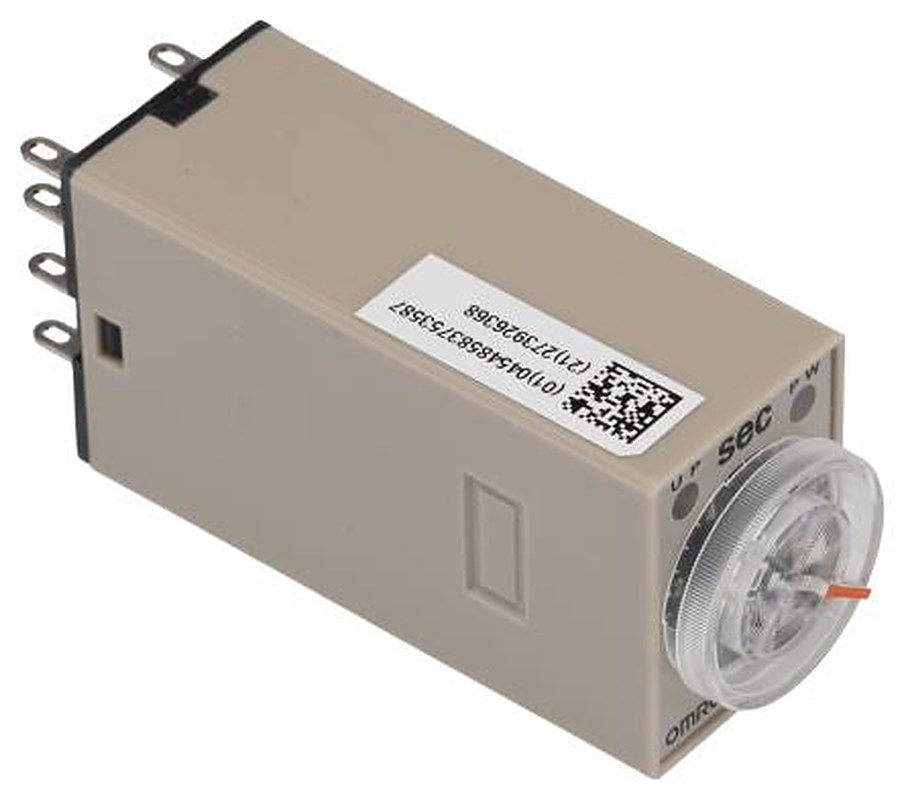Omron H3Y-2 Series DIN Rail Timer Relay, 2-Contact, 125 V dc 24V ac, 0.04 s to 3 h, 1-Function, DPDT Switch