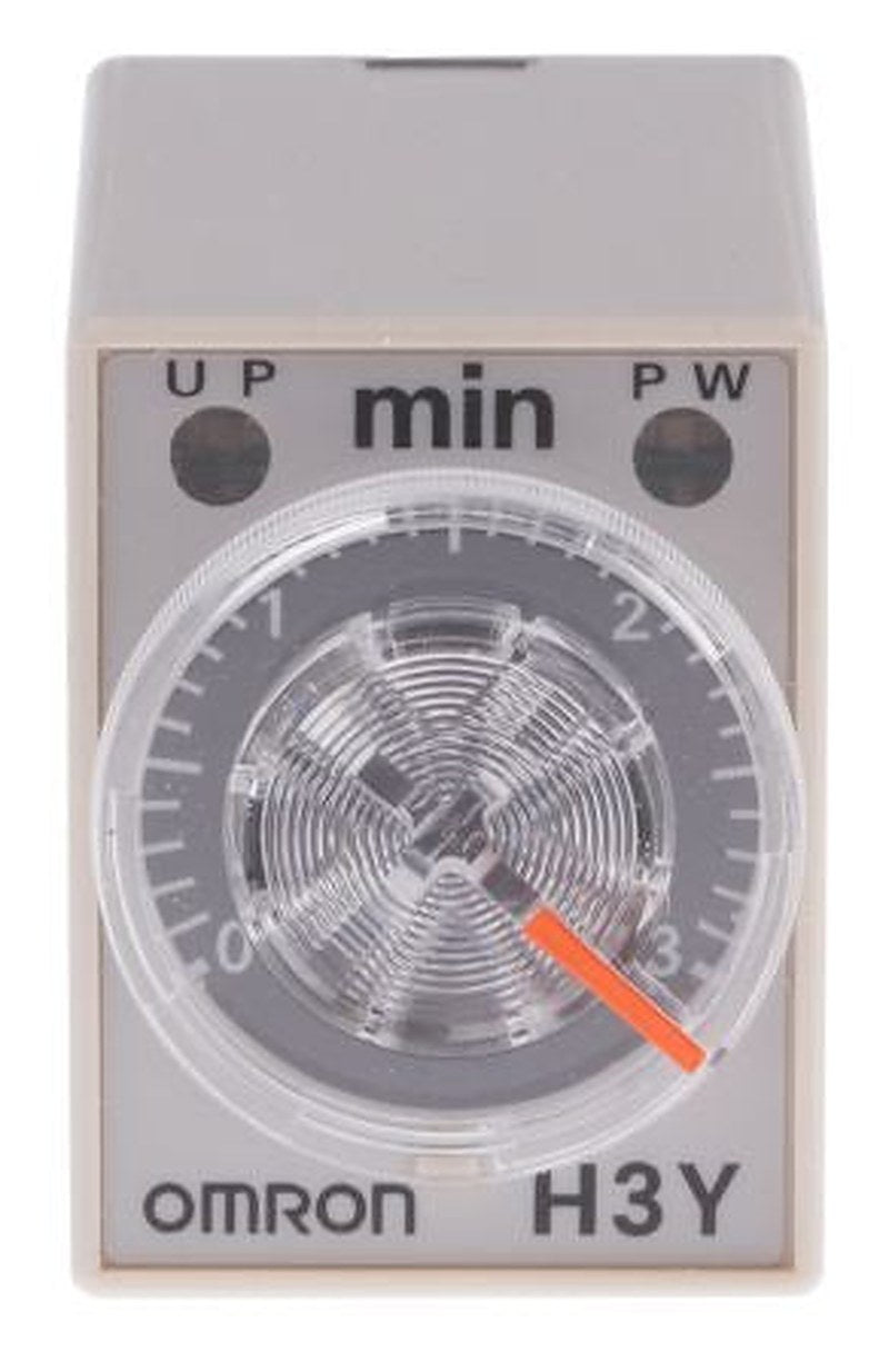 Omron H3Y-4 Series DIN Rail Timer Relay, 4-Contact, 125 V 200V ac, 230 V ac, 0.1 to 3 min, 1-Function, 4PDT Switch