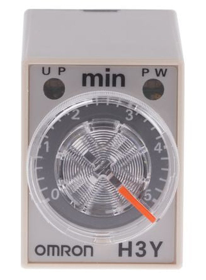 Omron H3Y-4 Series DIN Rail Timer Relay, 4-Contact, 125 V dc 200V ac, 230 V ac, 0.2 to 5 min, 1-Function, 4PDT Switch