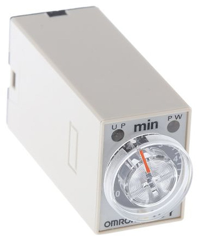 Omron H3Y-4 Series DIN Rail Timer Relay, 4-Contact, 24 V dc 24V ac, 0.2 to 5 min, 1-Function, 4PDT Switch Configuration