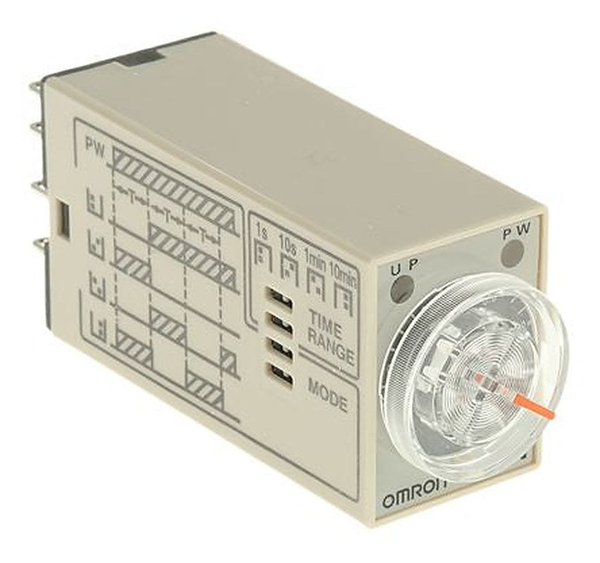 Omron H3YN Series DIN Rail Timer Relay, 2-Contact, 24 V dc 24V ac, 0.1 s to 10 min, Multifunction-Function, DPDT Switch
