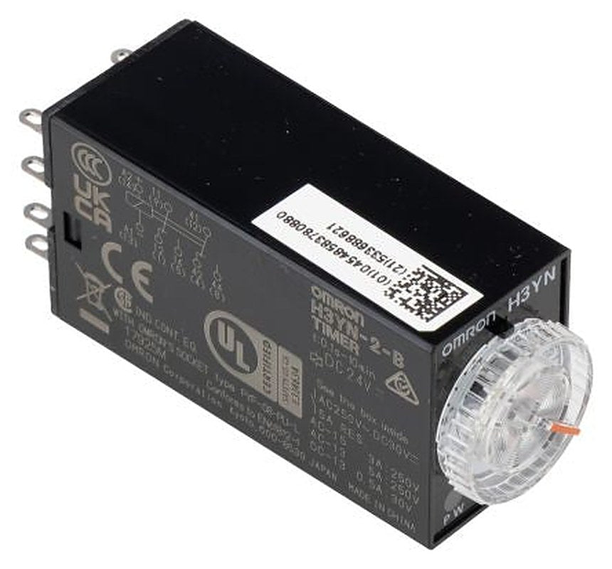 Omron H3YN Series Panel Timer Relay, 4-Contact, 24 V 24V ac, 0.1 s to 10 min, Multifunction-Function, DPDT Switch