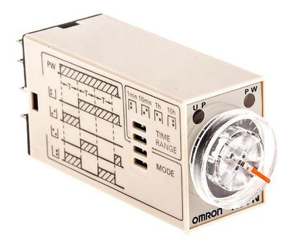 Omron H3YN Series DIN Rail Timer Relay, 2-Contact, 200 to 230 V ac 200V ac, 230 V ac, 0.1 min to 10 h,