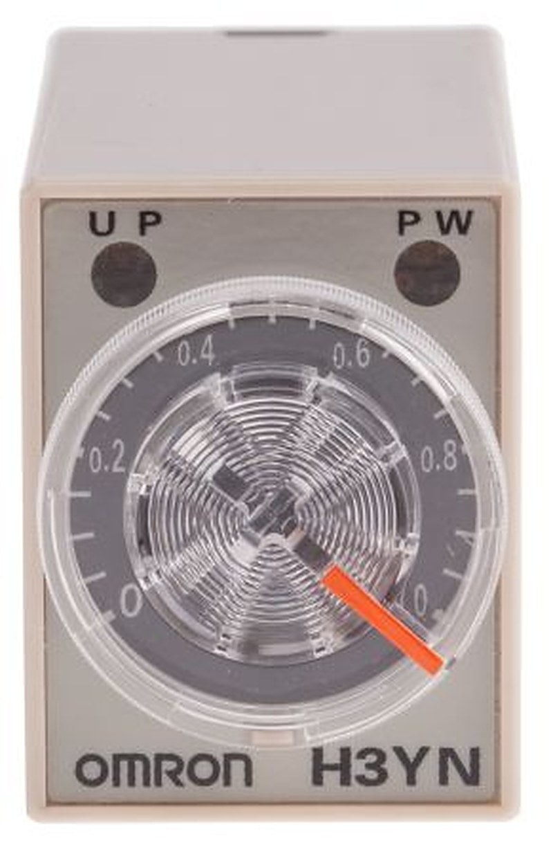 Omron H3YN Series DIN Rail Timer Relay, 4-Contact, 24 V dc 24V ac, 0.1 s to 10 min, Multifunction-Function, 4PDT Switch