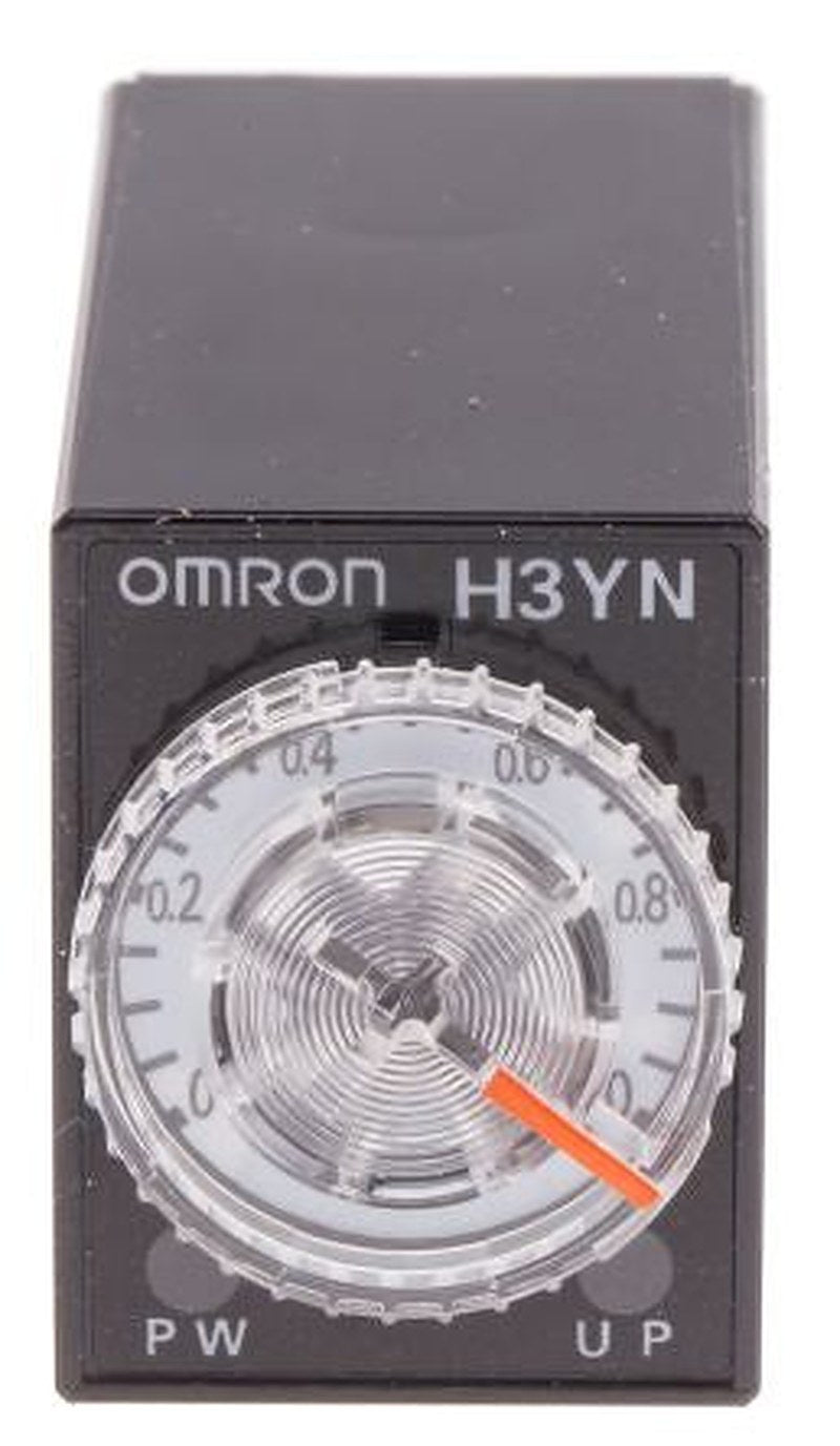 Omron H3YN Series Panel Timer Relay, 4-Contact, 125 V dc 24V ac, 0.1 s to 10 min, Multifunction-Function, 4 NO/4 NC