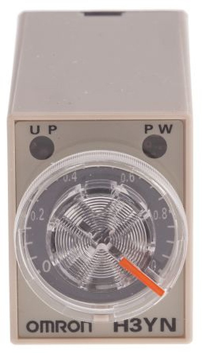 Omron H3YN Series DIN Rail Timer Relay, 4-Contact, 200 to 230 V ac 200V ac, 230 V ac, 0.1 min to 10 h,