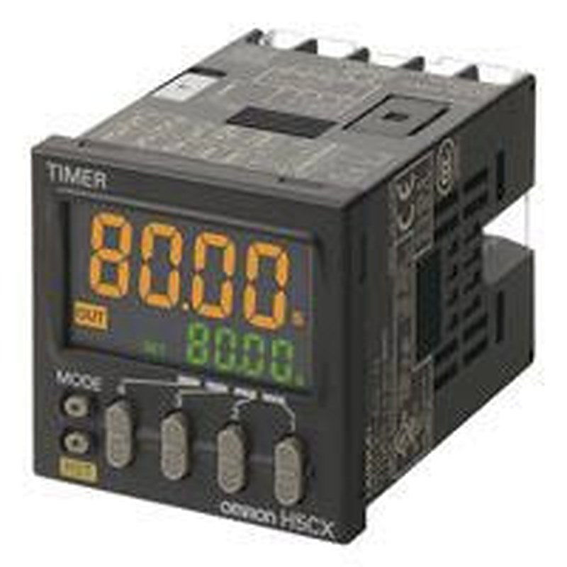 Omron H5CX Series DIN Rail, DIN Rail Timer Relay, 2-Contact, 24 V 24V ac, 0.001 s to 9999 h, 0.001 s to 9999 h,