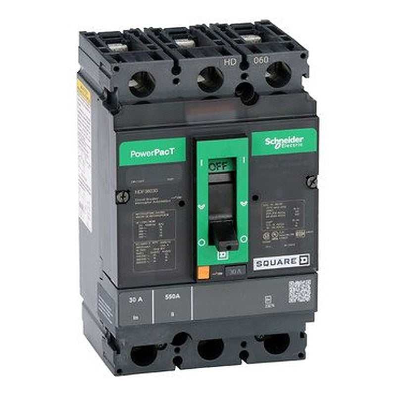Circuit breaker, PowerPacT H, 30A, 3 pole, 600VAC, 14kA, busbar, thermal magnetic, 80% (Circuit breaker PowerPacT H) is a Schneider Electric product. Designed for reliable performance and long service life. Available across Iraq — contact us for pricing and delivery options.