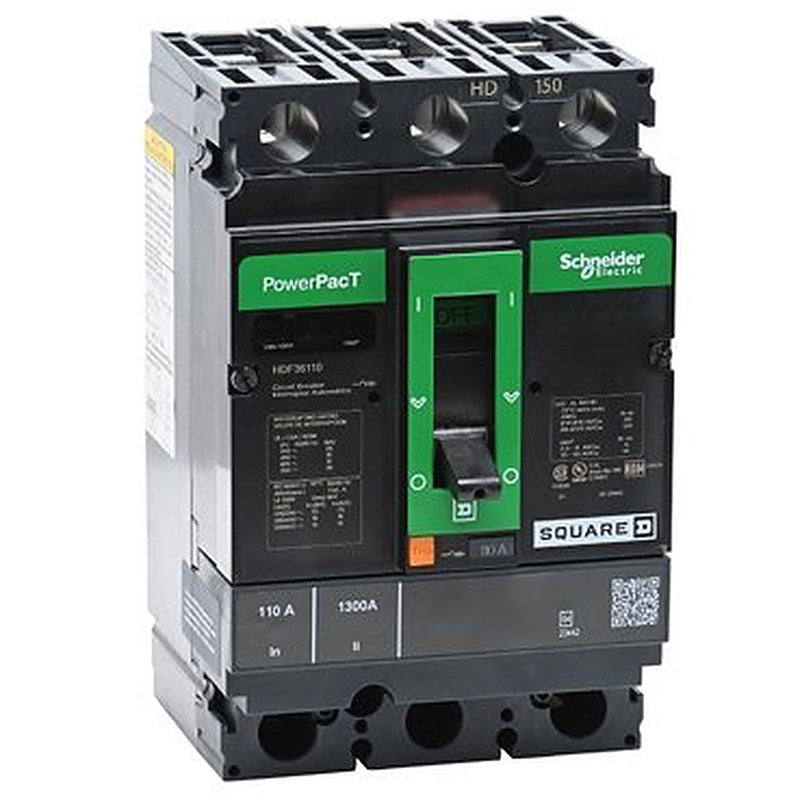 Circuit breaker, PowerPacT H, 110A, 3 pole, 600VAC, 14kA, busbar, thermal magnetic, 80% (Circuit breaker PowerPacT H) is a Schneider Electric product. Designed for reliable performance and long service life. Available across Iraq — contact us for pricing and delivery options.