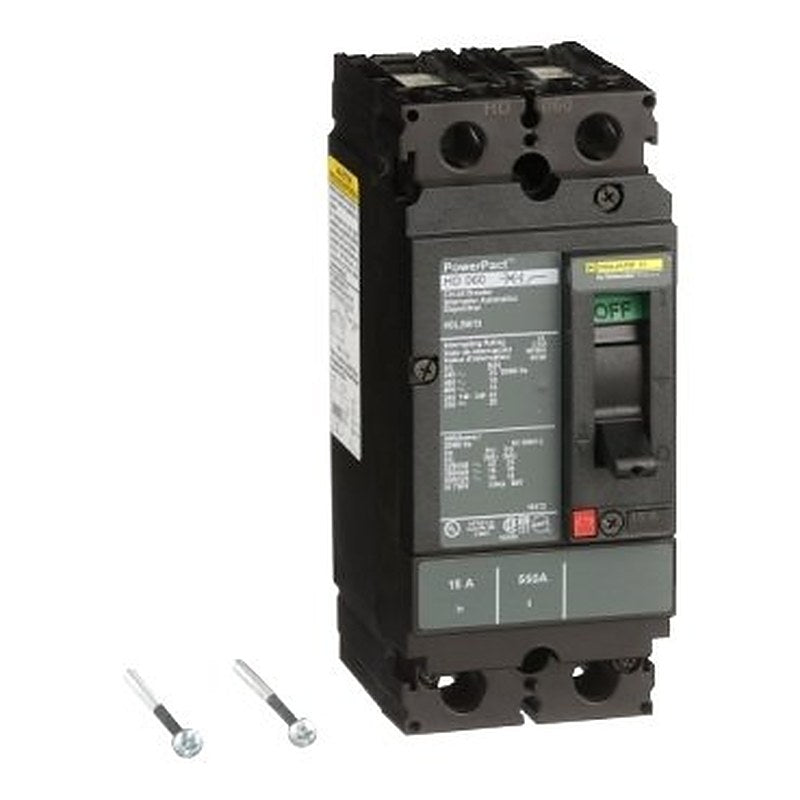 Circuit breaker, PowerPacT H, 15A, 2 pole, 600VAC, 14kA, lugs, thermal magnetic, 80% (Circuit breaker PowerPacT H) is a Schneider Electric product. Designed for reliable performance and long service life. Available across Iraq — contact us for pricing and delivery options.