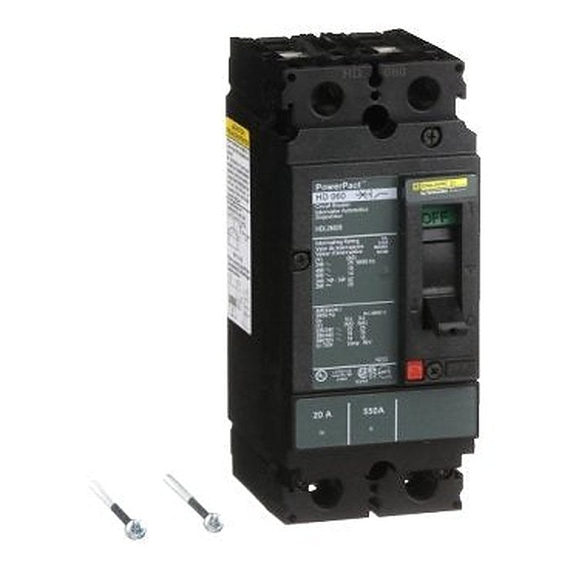 Circuit breaker, PowerPacT H, 20A, 2 pole, 600VAC, 14kA, lugs, thermal magnetic, 80% (Circuit breaker PowerPacT H) is a Schneider Electric product. Designed for reliable performance and long service life. Available across Iraq — contact us for pricing and delivery options.