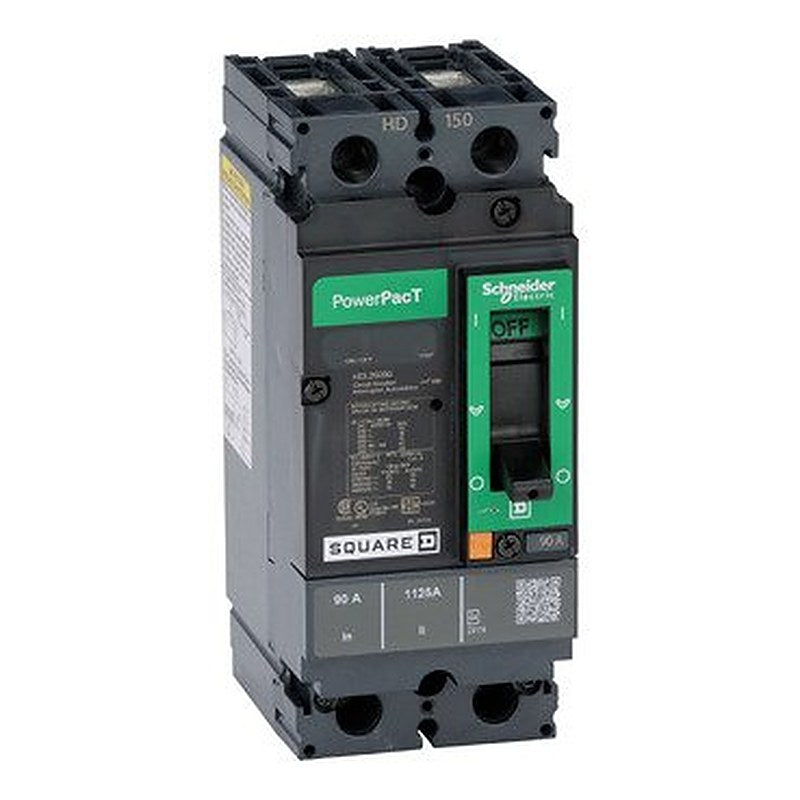 Circuit breaker, PowerPacT H, 90A, 2 pole, 600VAC, 14kA, lugs, thermal magnetic, 80% (Circuit breaker PowerPacT H) is a Schneider Electric product. Designed for reliable performance and long service life. Available across Iraq — contact us for pricing and delivery options.