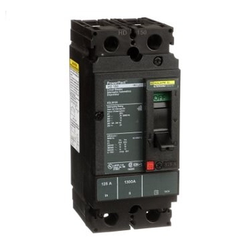 Circuit breaker, PowerPacT H, 125A, 2 pole, 600VAC, 14kA, lugs, thermal magnetic, 80% (Circuit breaker PowerPacT H) is a Schneider Electric product. Designed for reliable performance and long service life. Available across Iraq — contact us for pricing and delivery options.