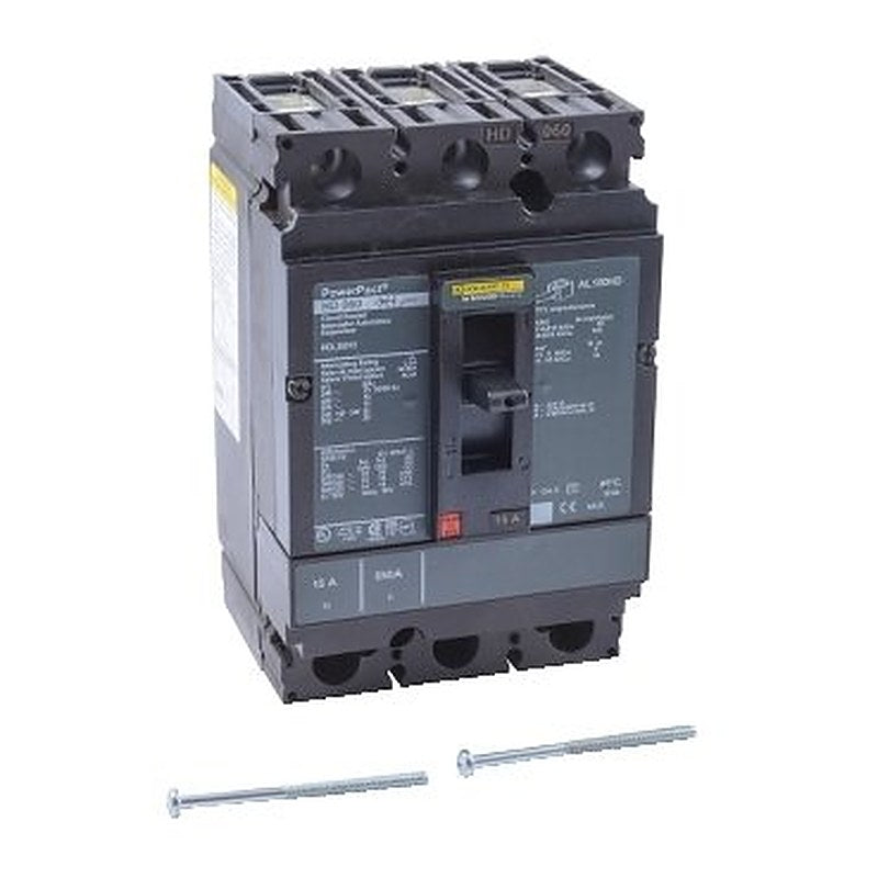 Circuit breaker, PowerPacT H, 15A, 3 pole, 600VAC, 14kA, lugs, thermal magnetic, 80%, copper lugs (Circuit breaker PowerPacT H) is a Schneider Electric product. Designed for reliable performance and long service life. Available across Iraq — contact us for pricing and delivery options.